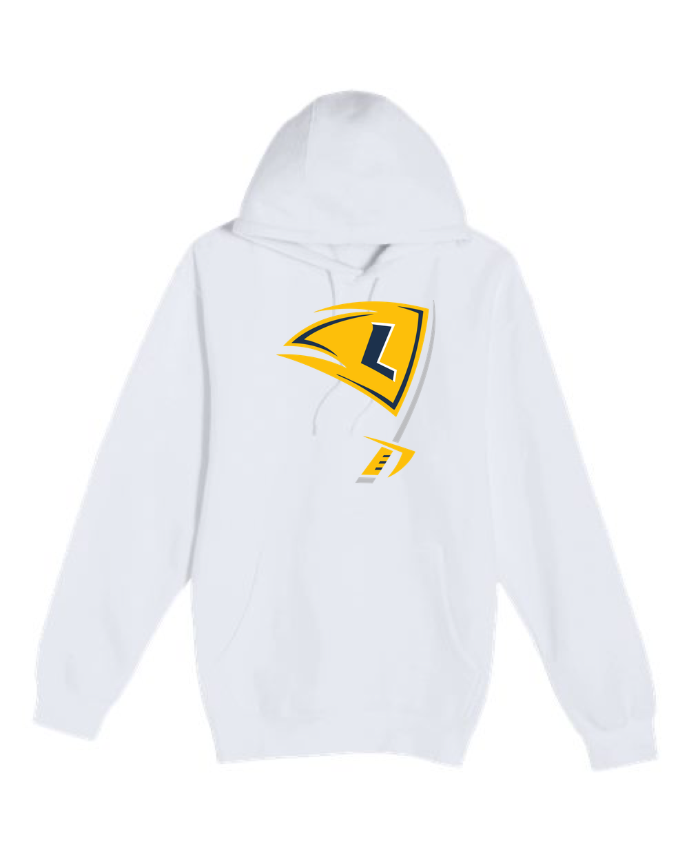 Howard Lake-Waverly-Winsted Football - White Hoodie Value - Full Front