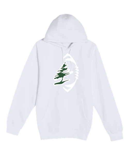 DC Everest Middle School Football — example store - White Hoodie Value - Full Front