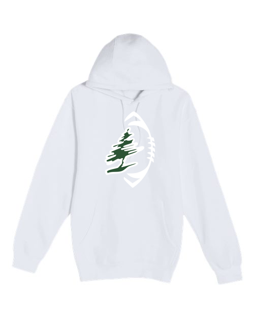 DC Everest Middle School Football — example store - White Hoodie Value - Full Front