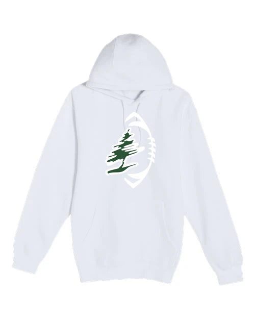 DC Everest Middle School Football — example store - White Hoodie Value - Full Front