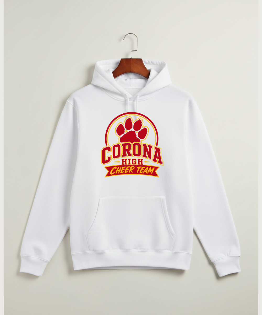 Corona Senior High School Cheer - White Hoodie Value - Full Front