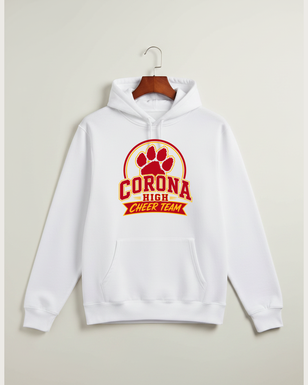 Corona Senior High School Cheer - White Hoodie Value - Full Front