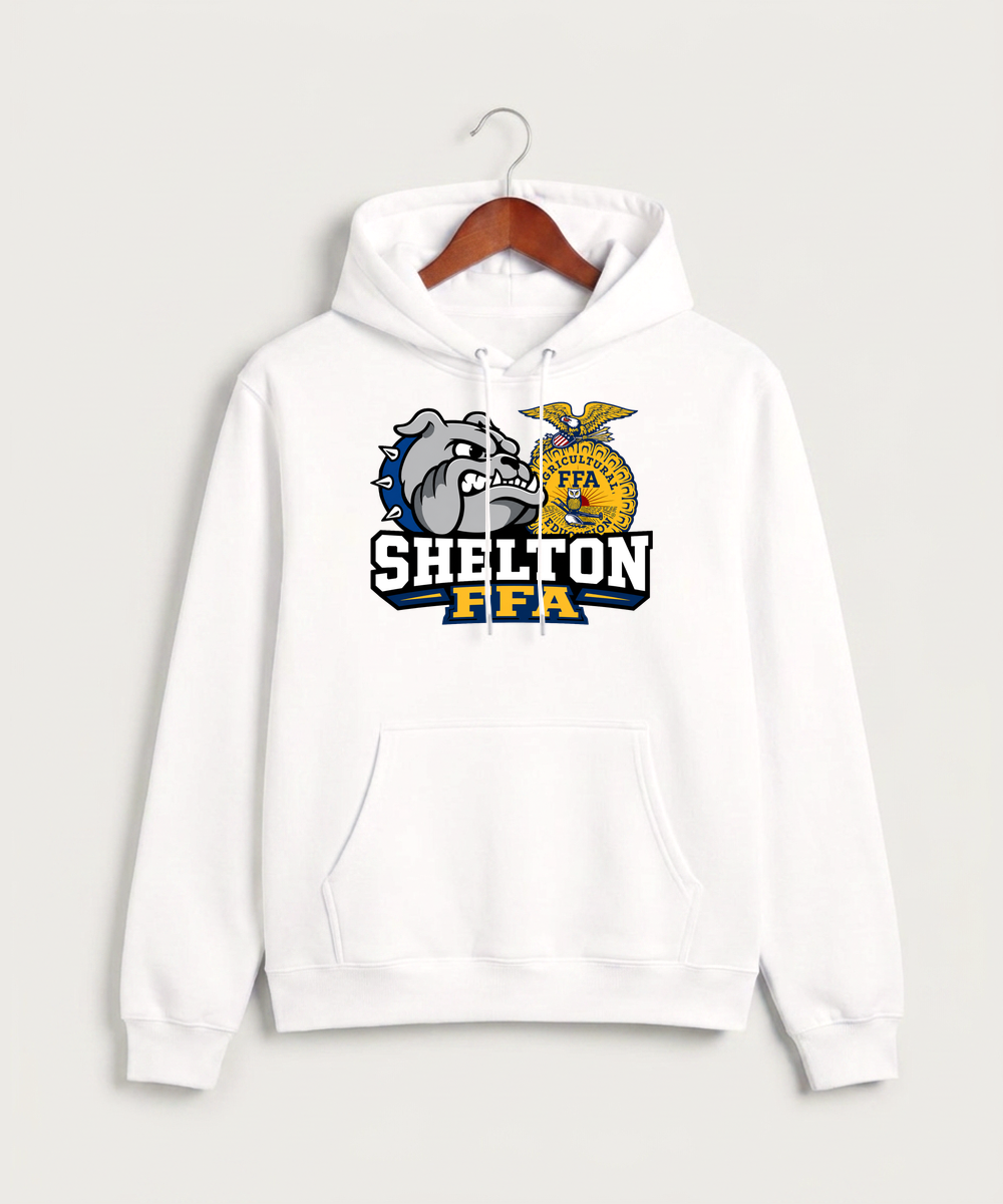 Shelton High School FFA general - White Hoodie Value - Full Front