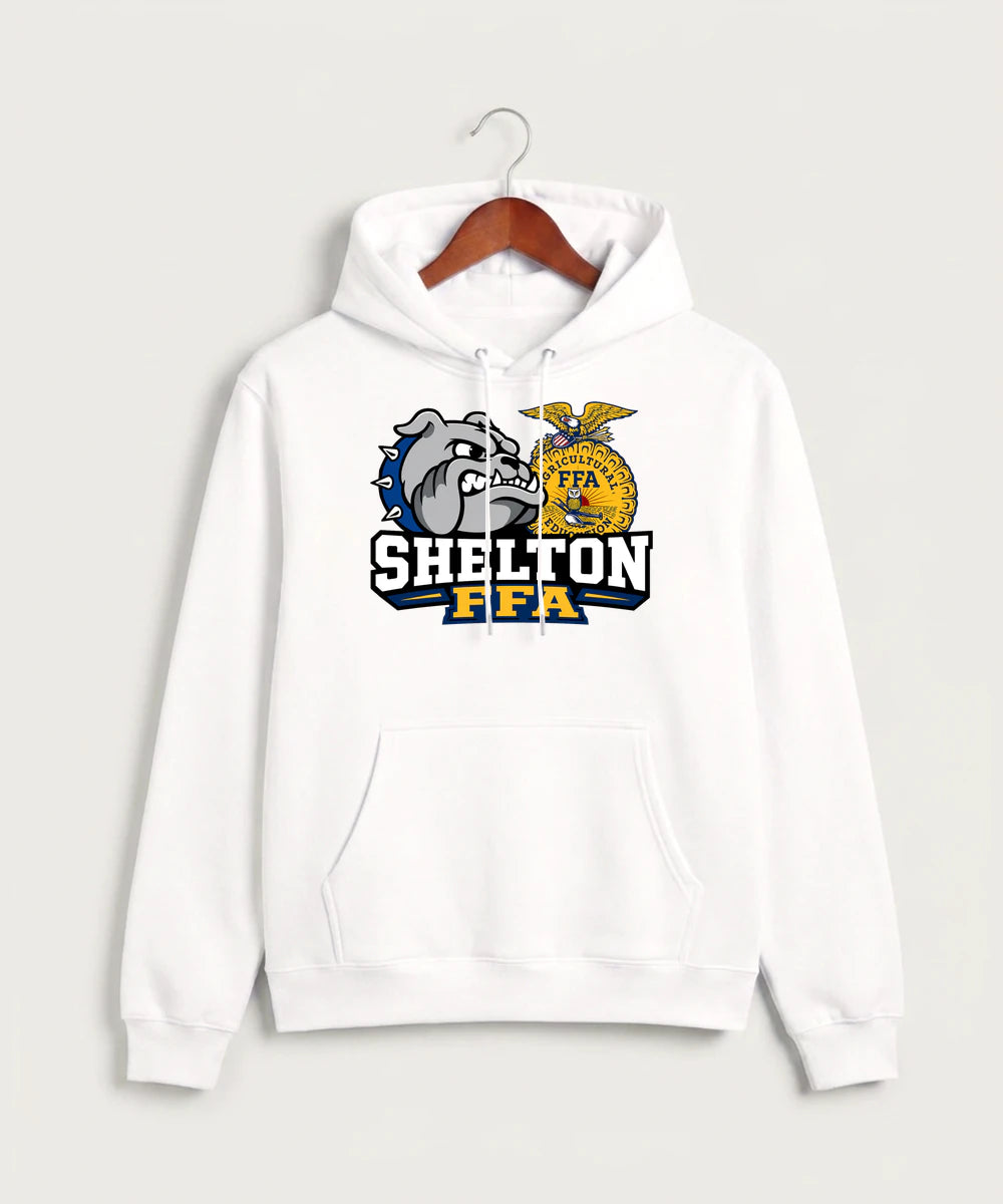 Shelton High School FFA general - White Hoodie Value - Full Front