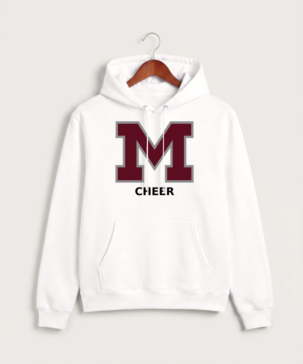 Moline Cheer general - White Hoodie Value - Full Front