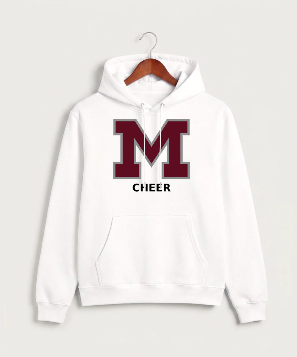 Moline Cheer general - White Hoodie Value - Full Front