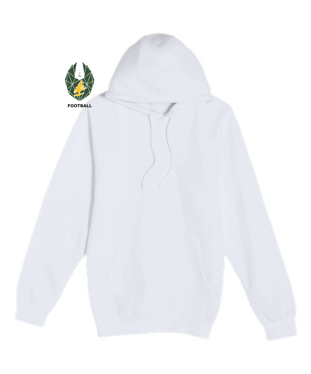 DC Everest Middle School Football — example store - White Hoodie Value - Full Front