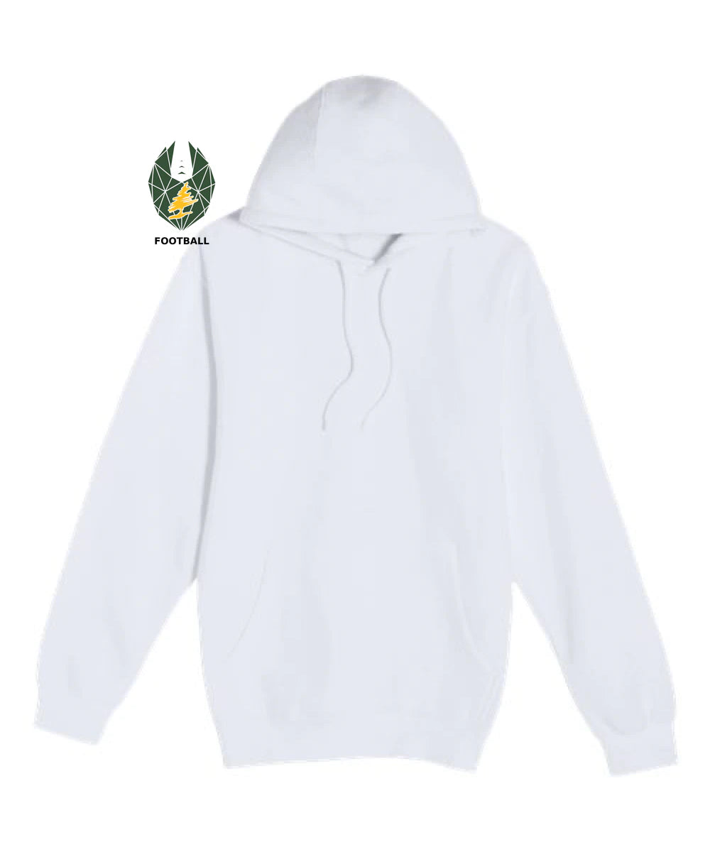 DC Everest Middle School Football — example store - White Hoodie Value - Full Front