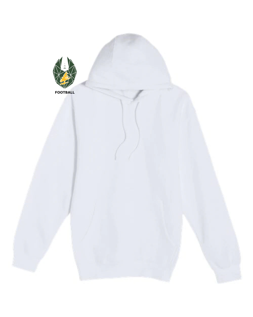 DC Everest Middle School Football — example store - White Hoodie Value - Full Front