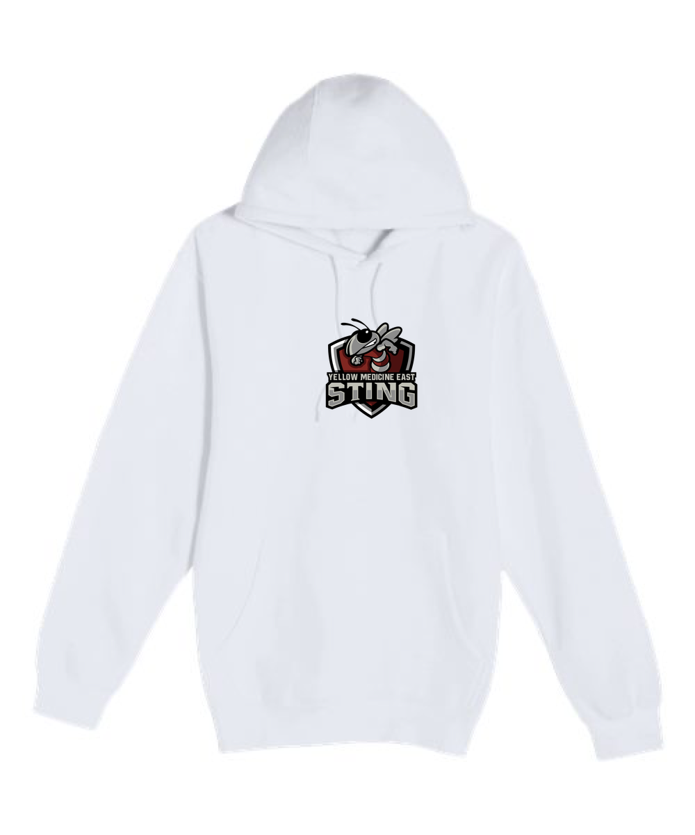 Yellow Medicine East Athletics - White Hoodie Value - Full Front