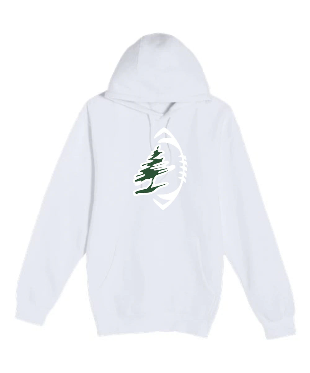 DC Everest Middle School Football — example store - White Hoodie Value - Full Front