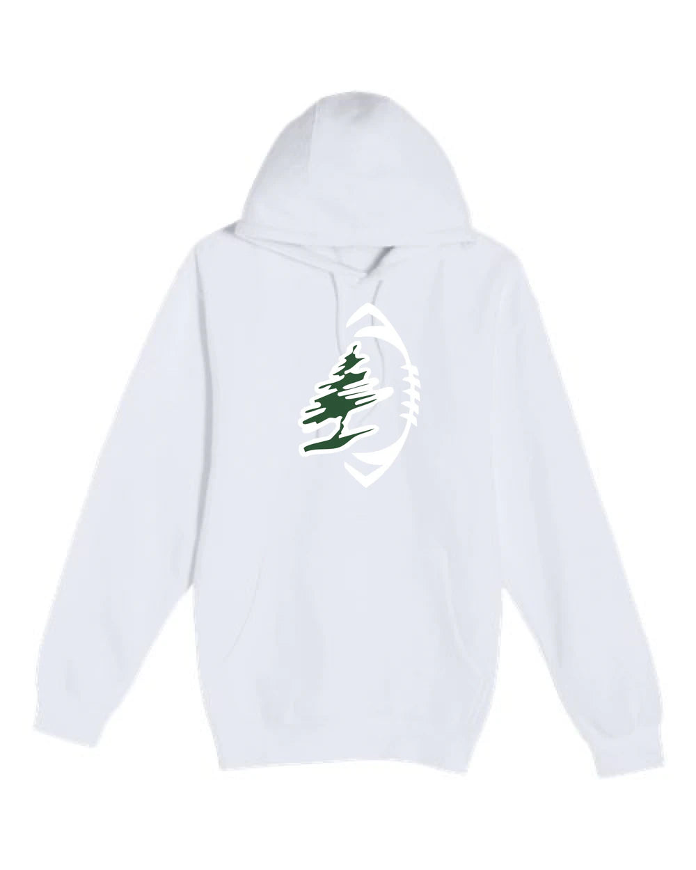 DC Everest Middle School Football — example store - White Hoodie Value - Full Front