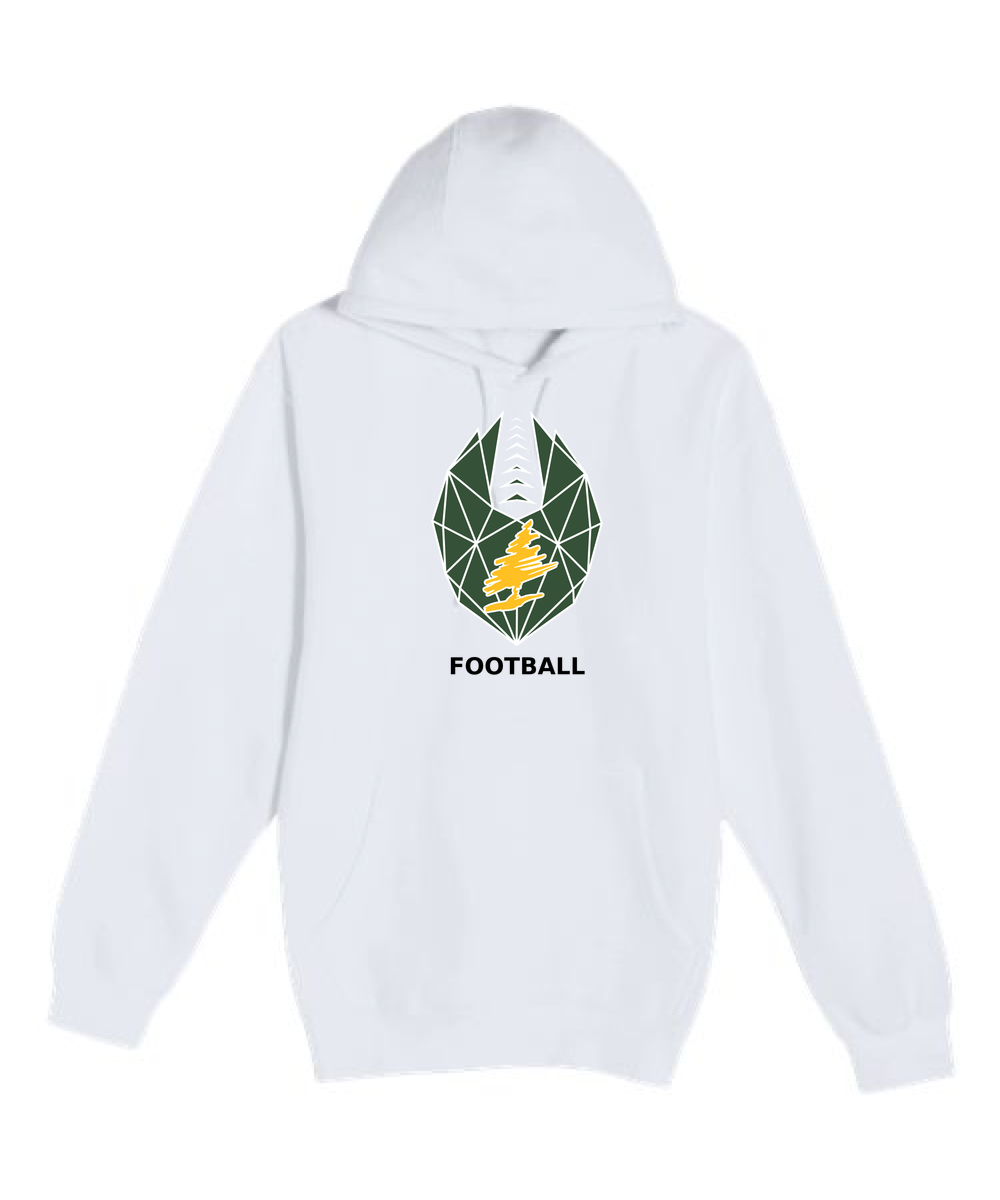 DC Everest Middle School Football — example store - White Hoodie Value - Full Front