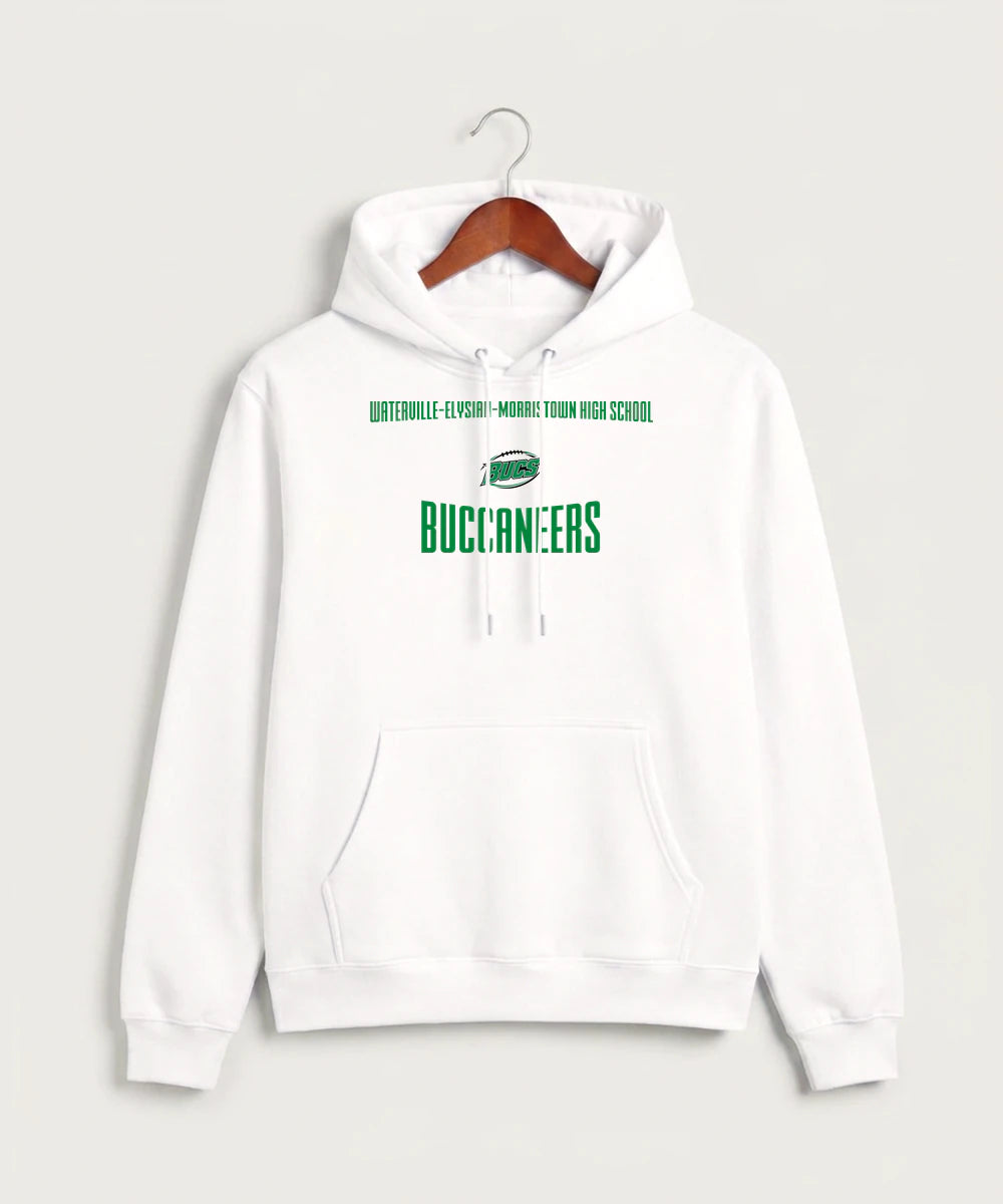 Waterville-Elysian-Morristown High School Football (Boys) - White Hoodie Value - Full Front