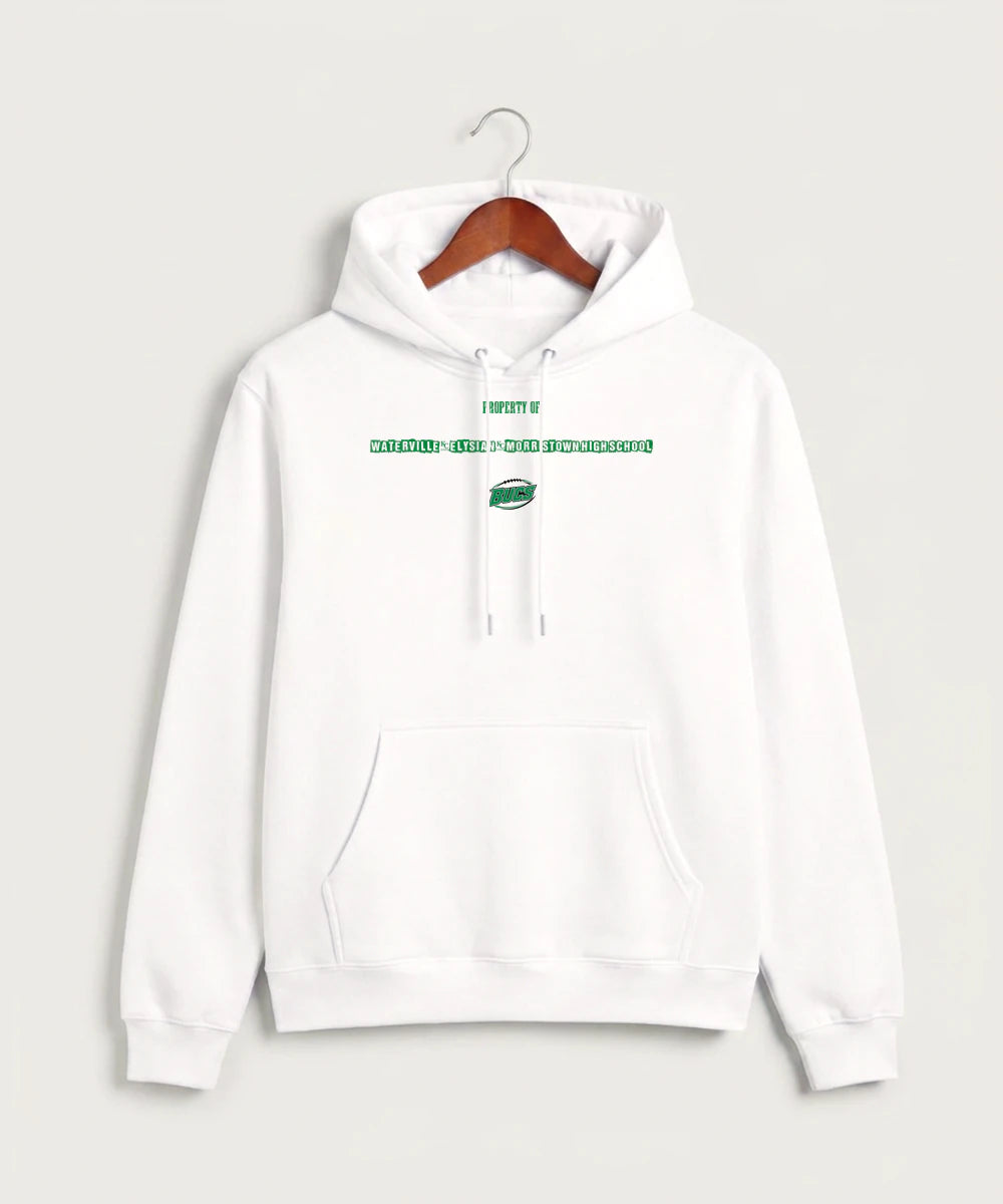 Waterville-Elysian-Morristown High School Football (Boys) - White Hoodie Value - Full Front