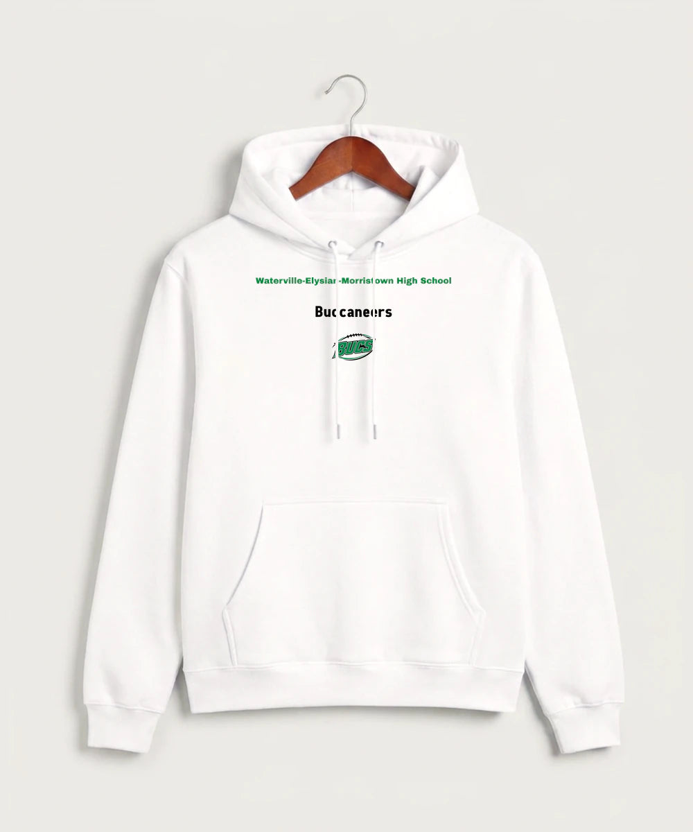 Waterville-Elysian-Morristown High School Football (Boys) - White Hoodie Value - Full Front