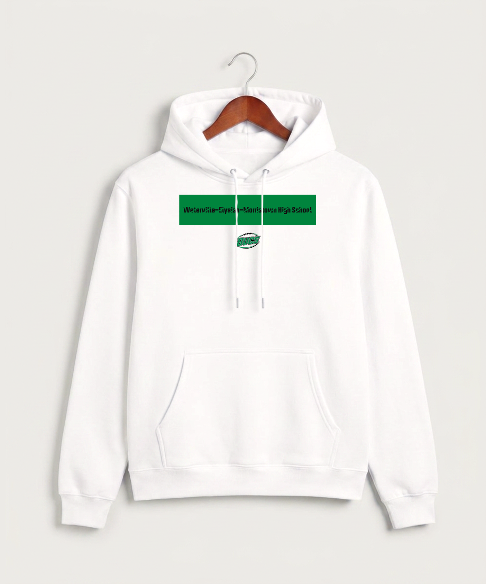 Waterville-Elysian-Morristown High School Football (Boys) - White Hoodie Value - Full Front