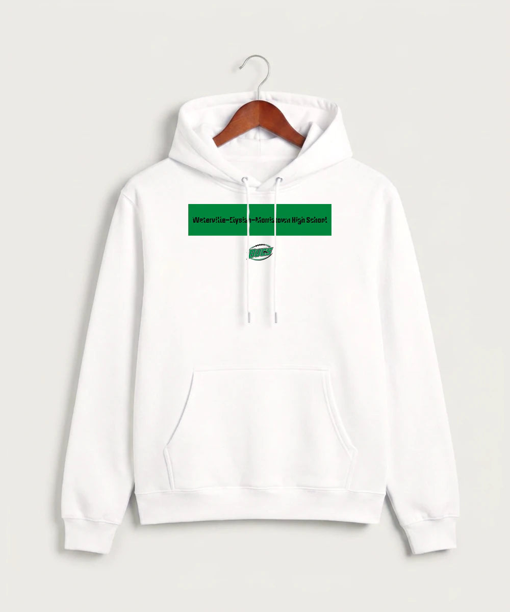 Waterville-Elysian-Morristown High School Football (Boys) - White Hoodie Value - Full Front