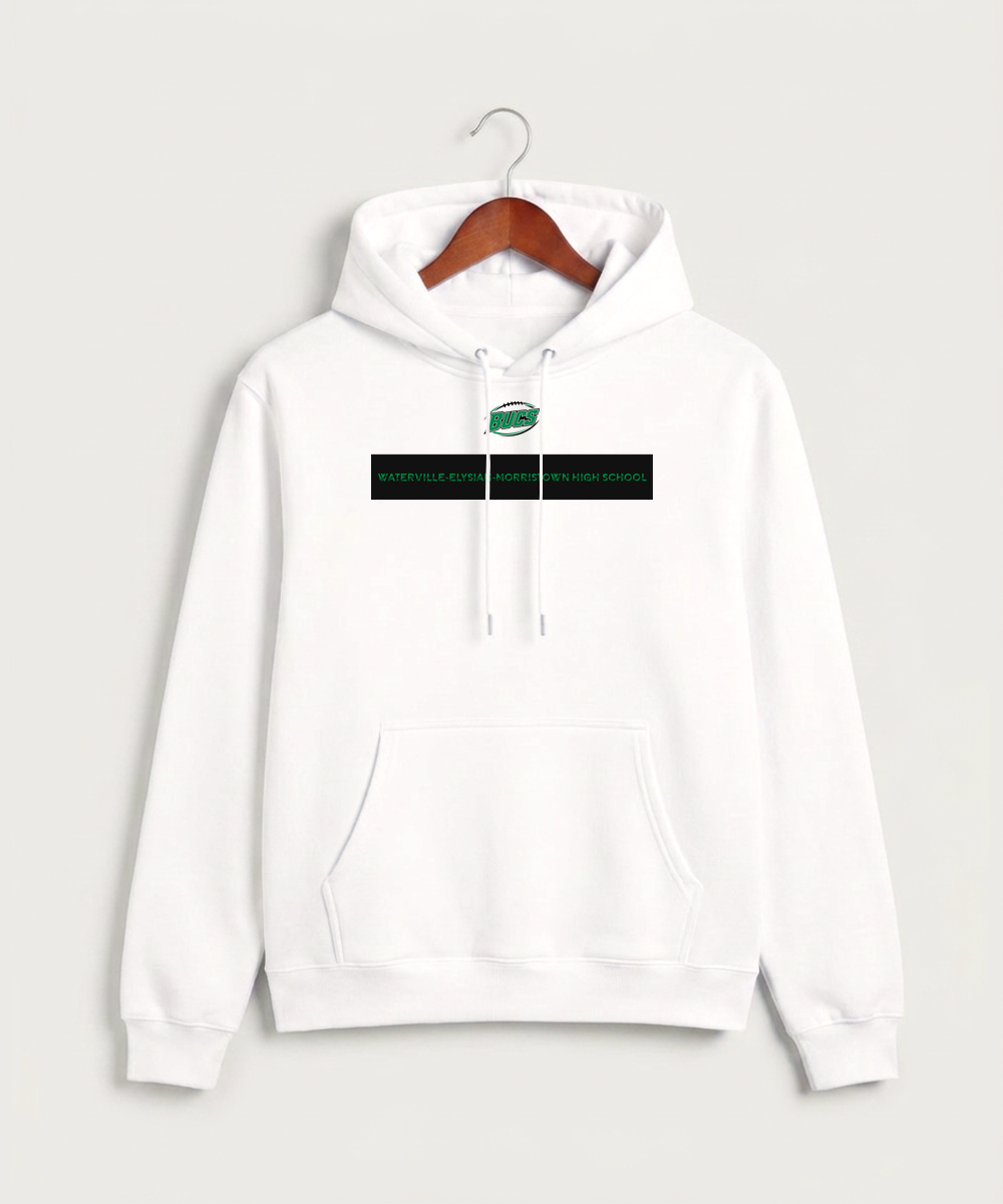 Waterville-Elysian-Morristown High School Football (Boys) - White Hoodie Value - Full Front