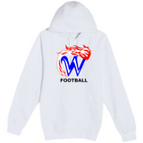 Waupaca High School Football - White Hoodie Value - Full Front