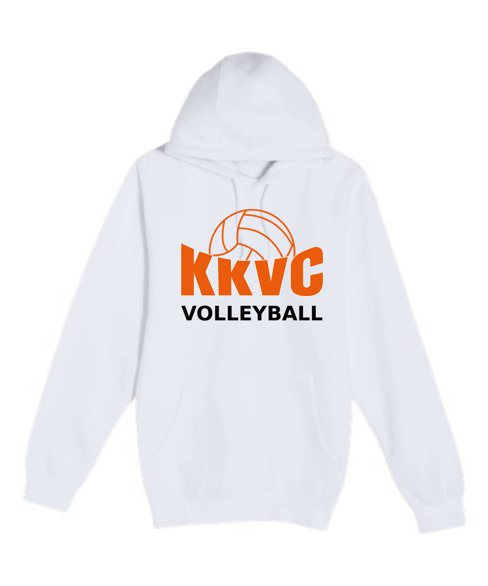 KVCC Volleyball - White Hoodie Value - Full Front