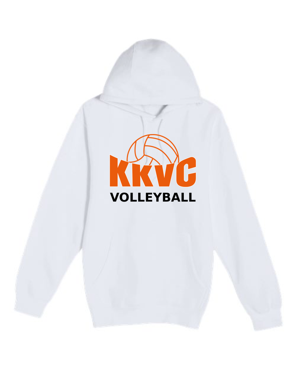 KVCC Volleyball - White Hoodie Value - Full Front