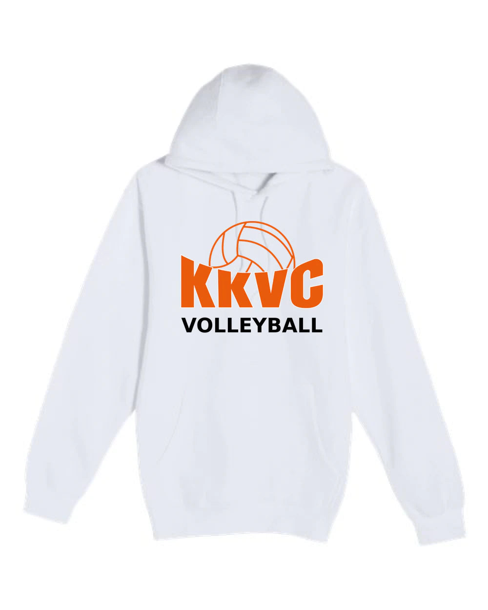 KVCC Volleyball - White Hoodie Value - Full Front