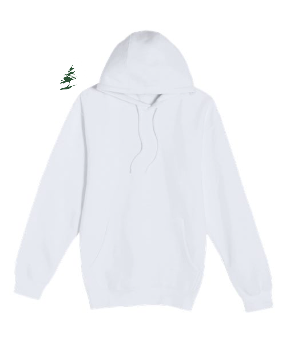 DC Everest Middle School Football — example store - White Hoodie Value - Full Front