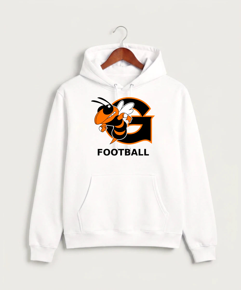 Giltner High School Football - White Hoodie Value - Full Front