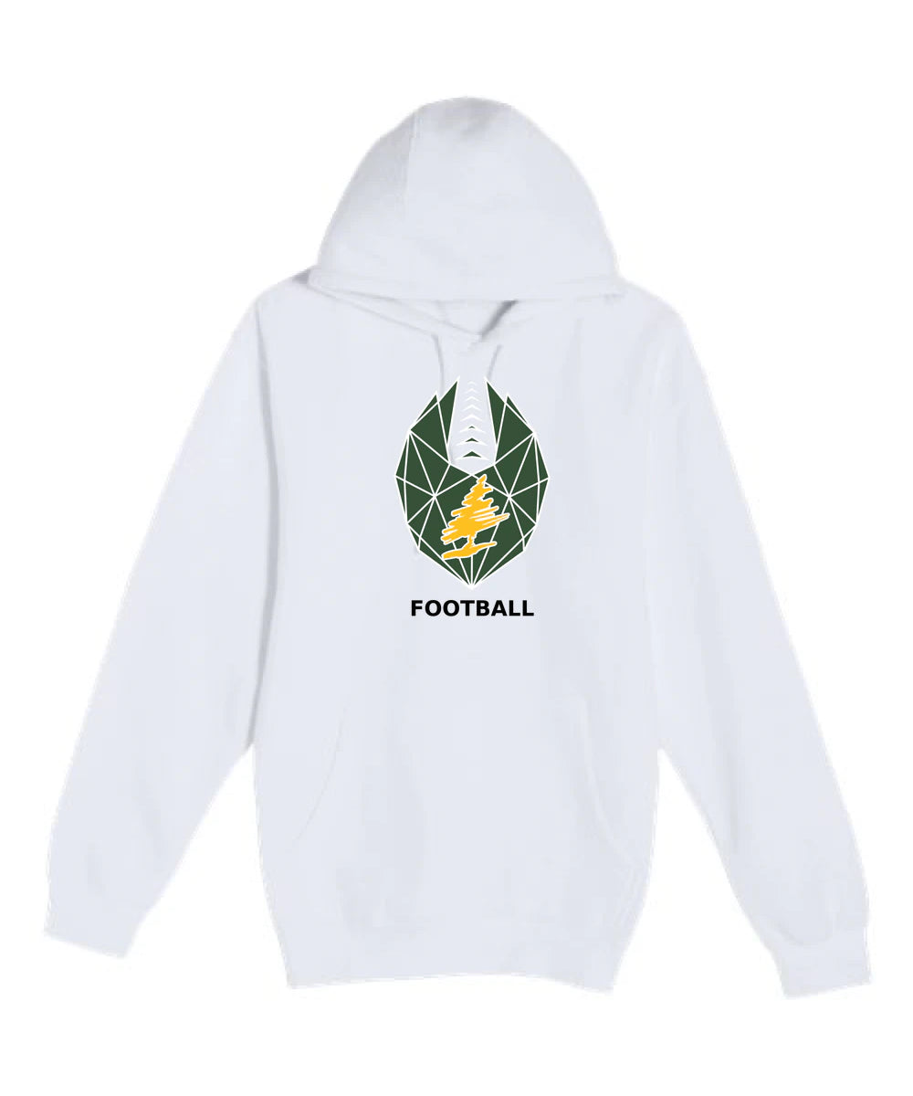 DC Everest Middle School Football — example store - White Hoodie Value - Full Front