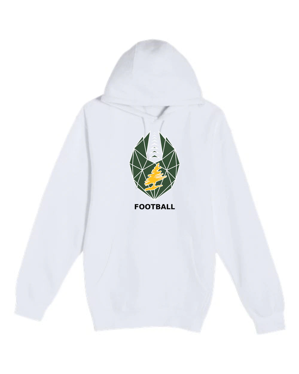 DC Everest Middle School Football — example store - White Hoodie Value - Full Front