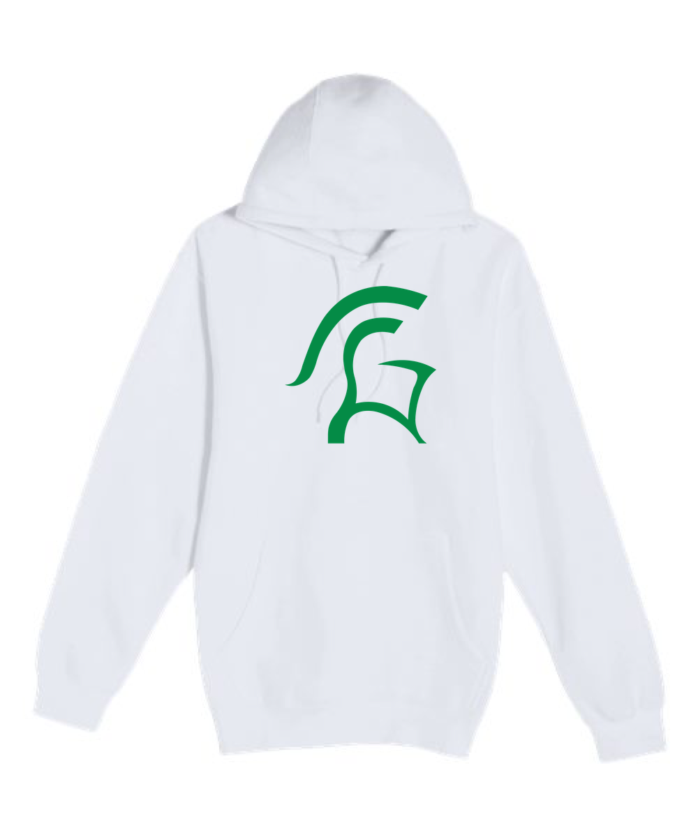 La Crescent-Hokah Football - White Hoodie Value - Full Front