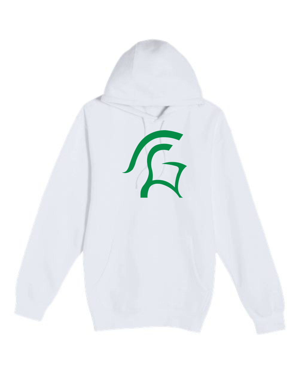 La Crescent-Hokah Football - White Hoodie Value - Full Front