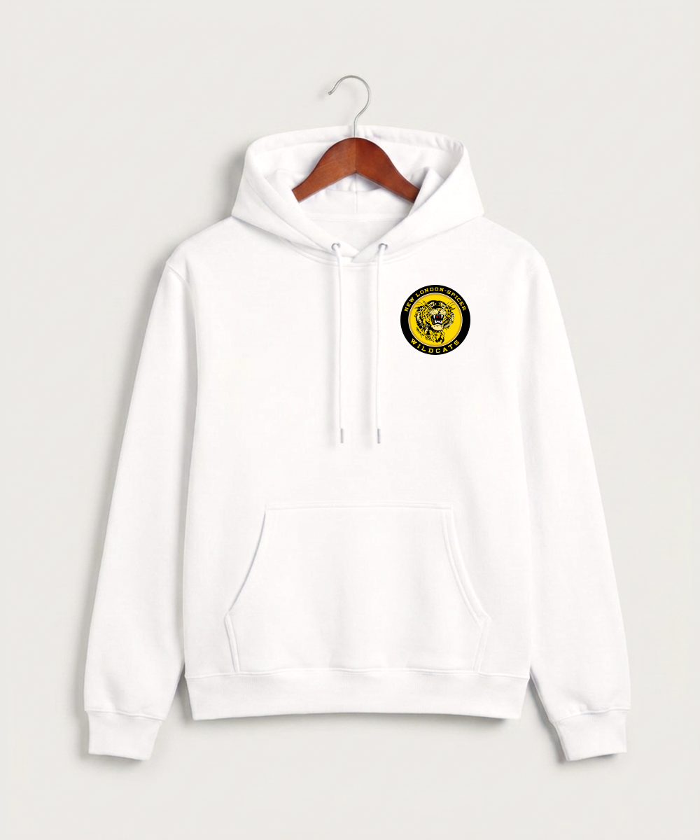 New London Spicer High School Football (Boys) - White Hoodie Value - Left Chest