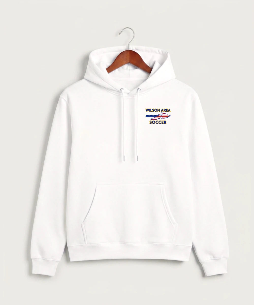 Wilson Area School Soccer Soccer - White Hoodie Value - Left Chest
