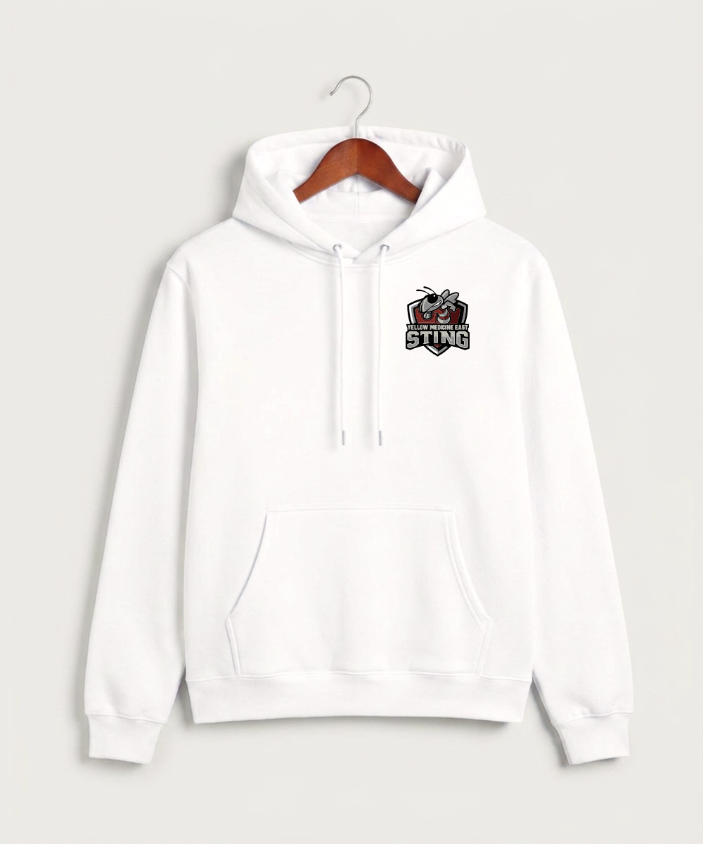Yellow Medicine East High School Football (Boys) - White Hoodie Value - Left Chest
