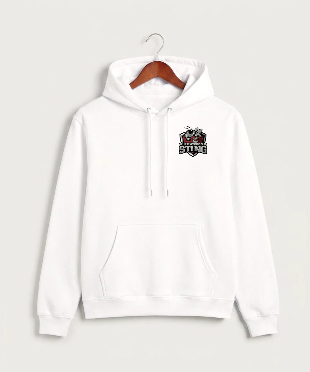 Yellow Medicine East High School Football (Boys) - White Hoodie Value - Left Chest