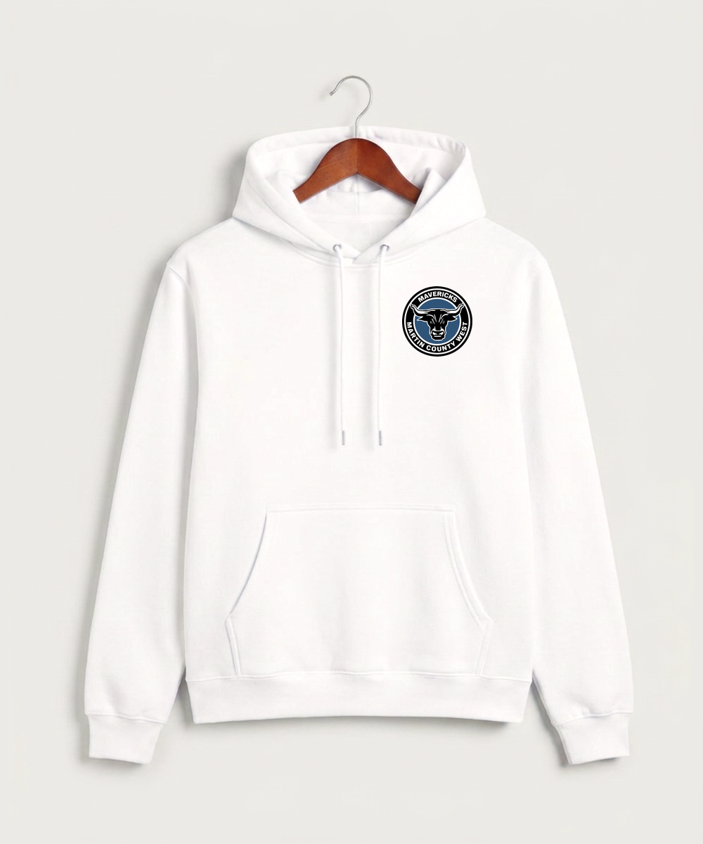 Martin County West High School Football (Boys) - White Hoodie Value - Left Chest