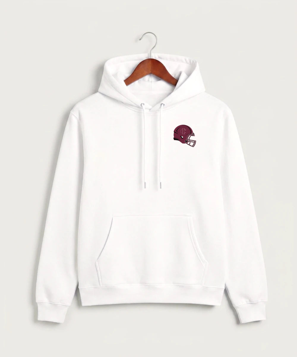 Crosby Ironton High School Football (Boys) - White Hoodie Value - Left Chest
