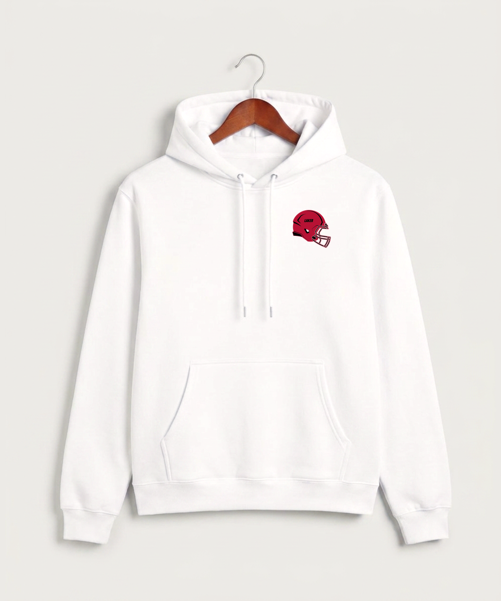 Detroit Lakes Community High School Football (Boys) - White Hoodie Value - Left Chest