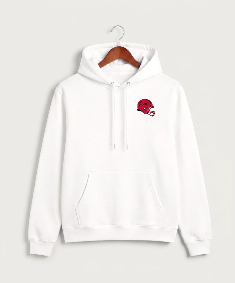 Detroit Lakes Community High School Football (Boys) - White Hoodie Value - Left Chest