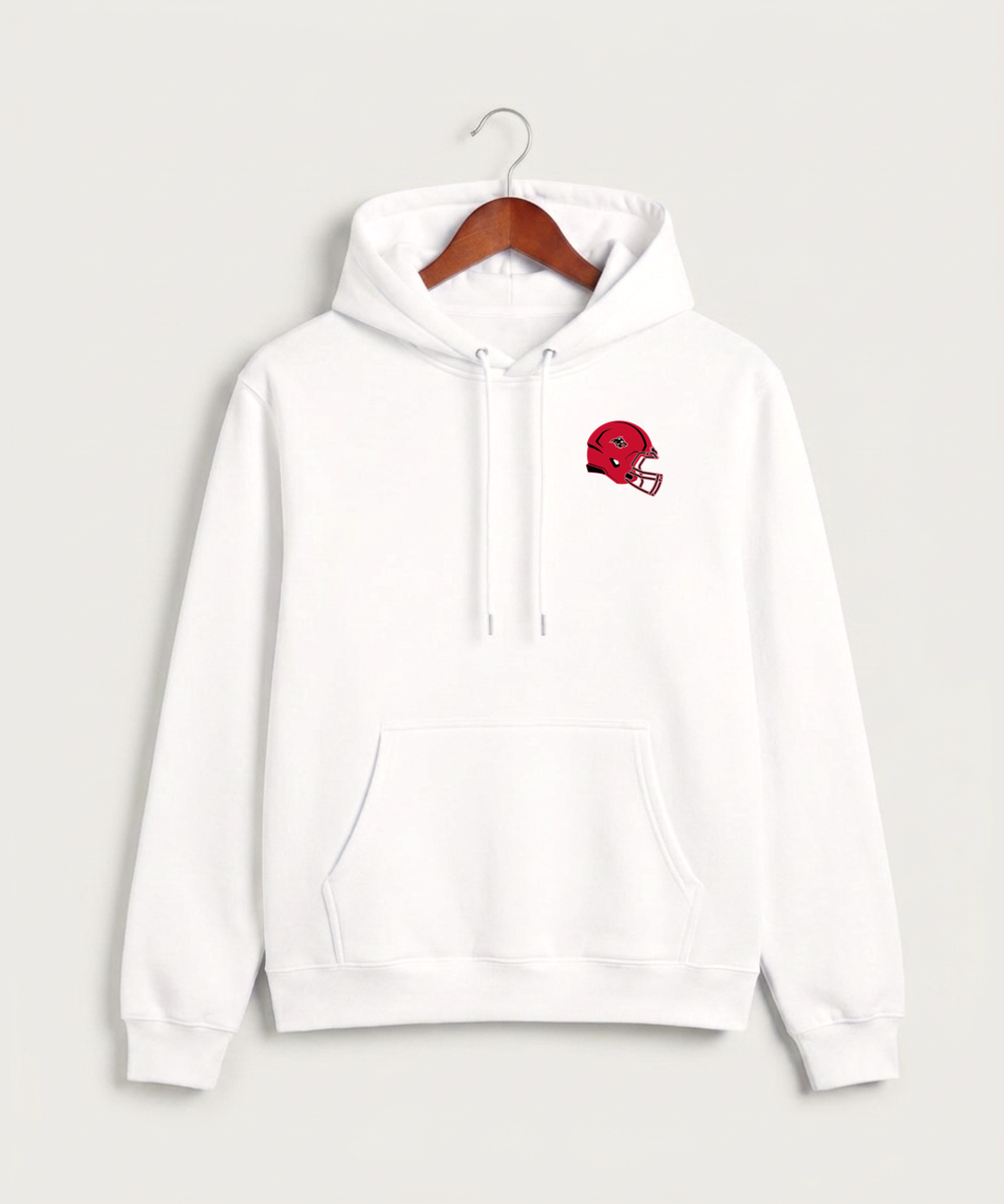Milaca High School Football (Boys) - White Hoodie Value - Left Chest