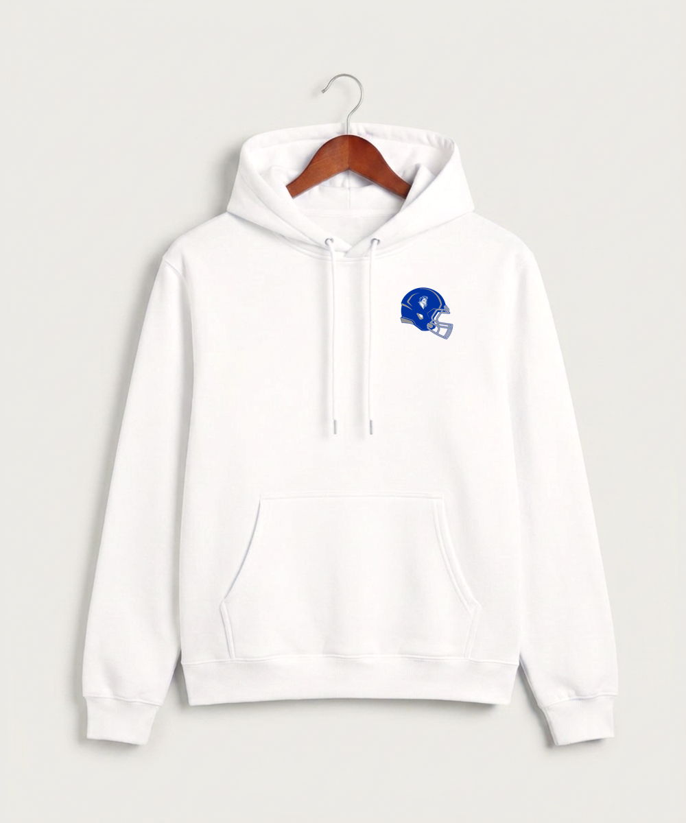 Mora High School Football (Boys) - White Hoodie Value - Left Chest
