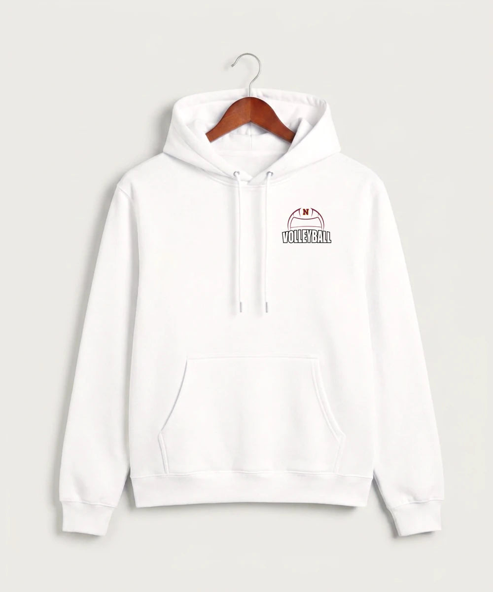 Northfield High School Volleyball (Girls) - White Hoodie Value - Left Chest