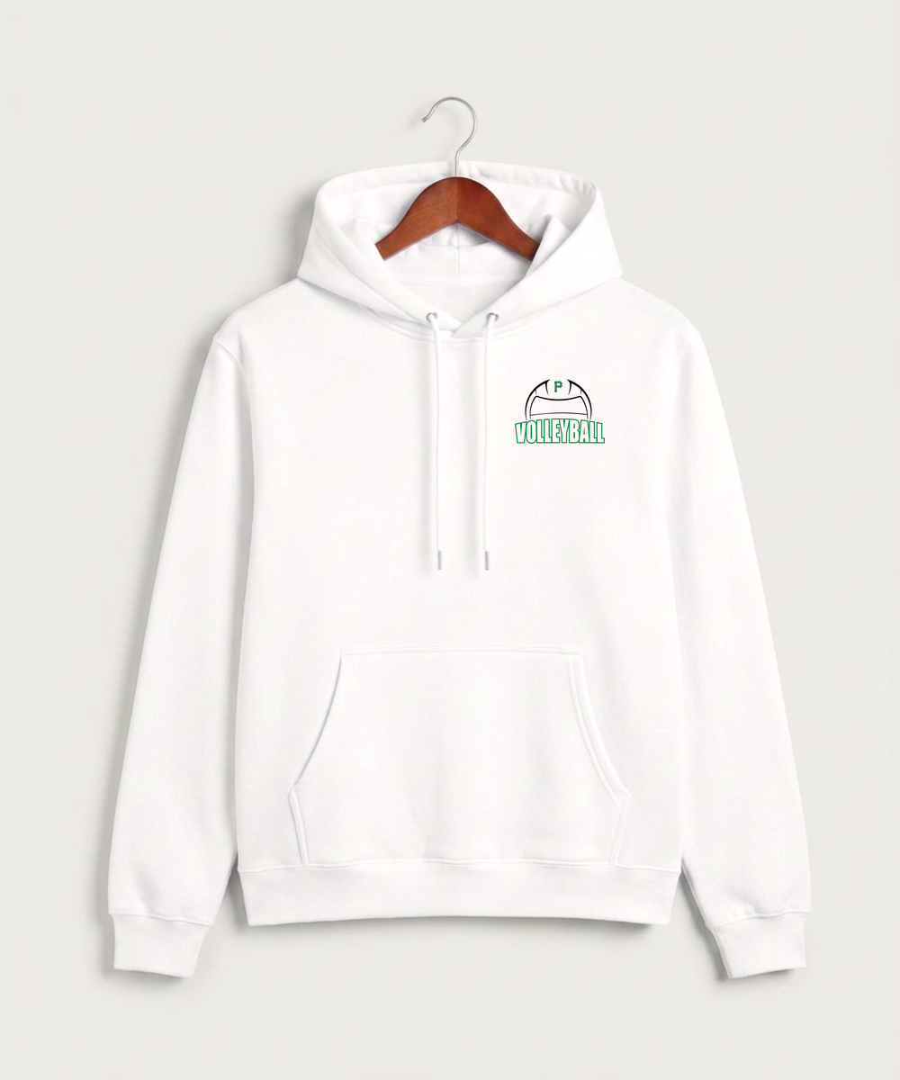 Pipestone Area High School Volleyball (Girls) - White Hoodie Value - Left Chest