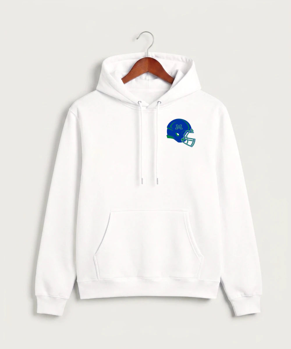 Minnewaska Area High School Football (Boys) - White Hoodie Value - Left Chest