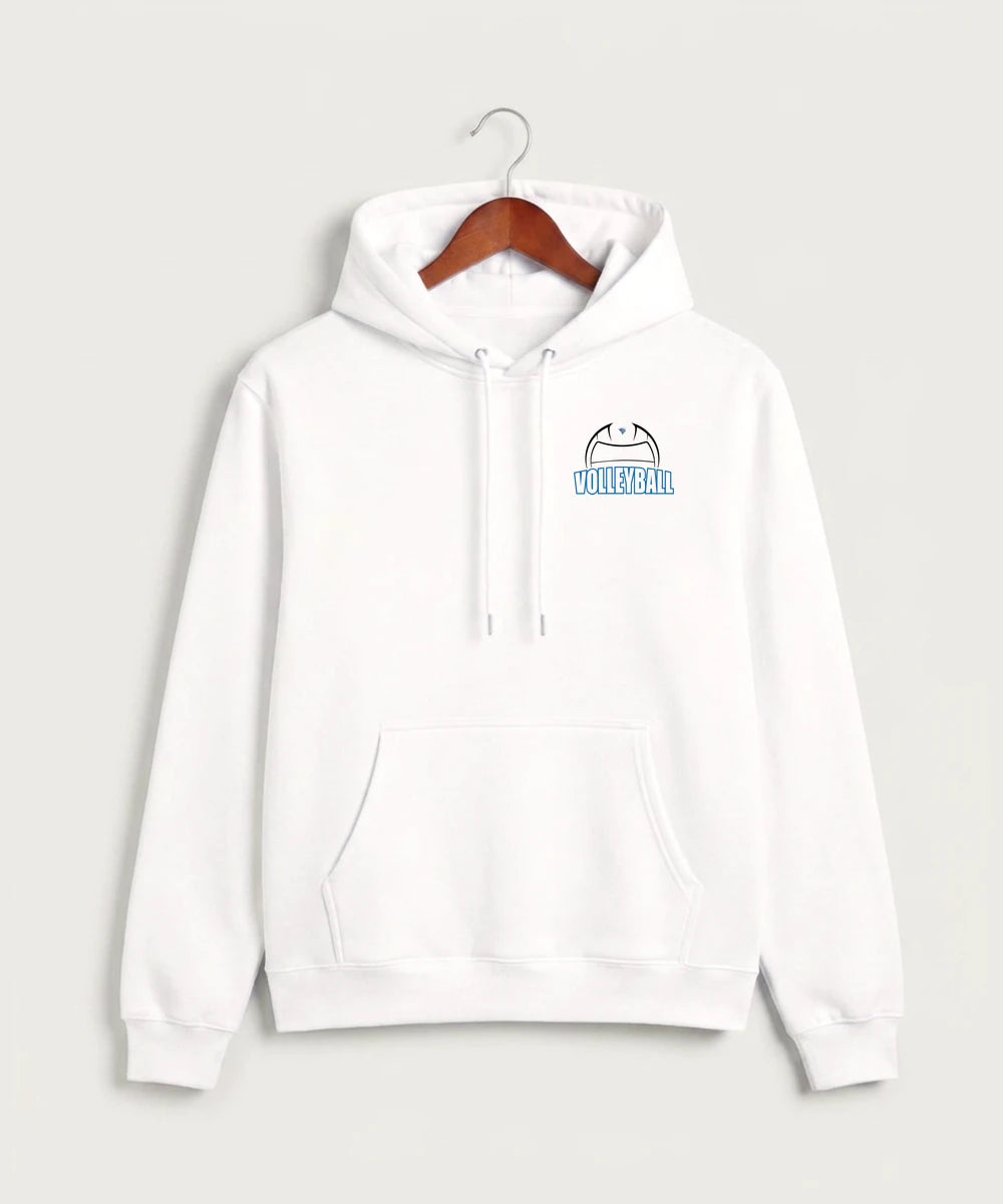 Eastview High School Volleyball (Girls) - White Hoodie Value - Left Chest