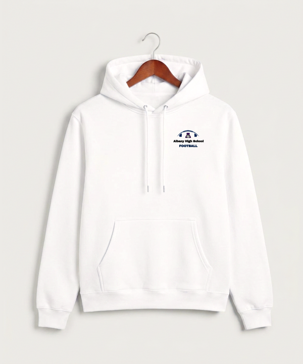 Albany High School Football (Boys) - White Hoodie Value - Left Chest