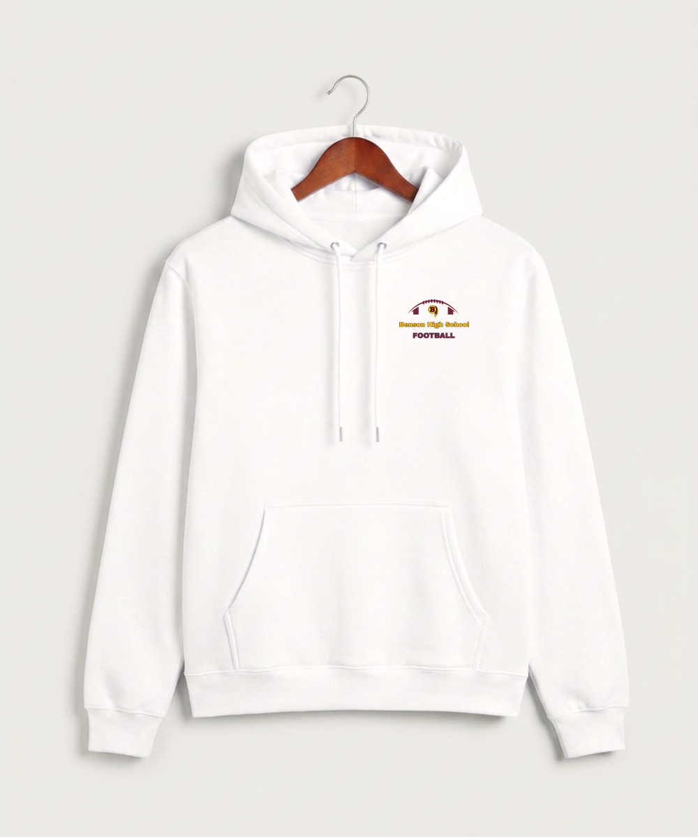 Benson High School Football (Boys) - White Hoodie Value - Left Chest
