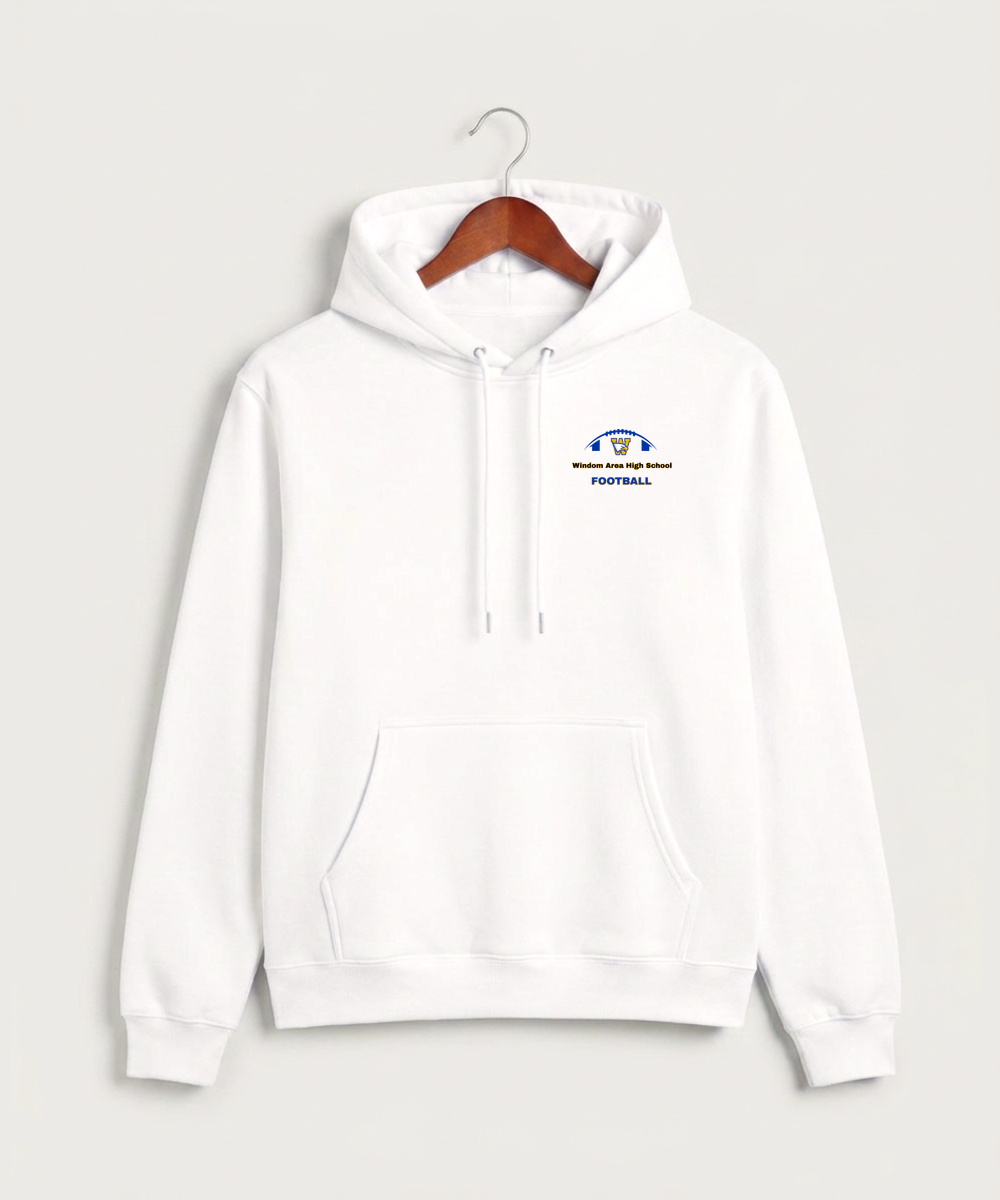 Windom Area High School Football (Boys) - White Hoodie Value - Left Chest
